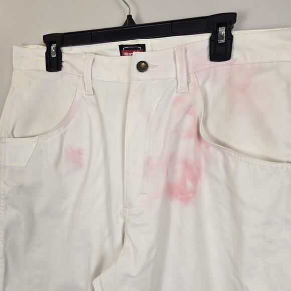 Thrashed White Painter Pant Jeans 36x32 Washed Red Dye Distressed Grunge Punk - Picture 2 of 8